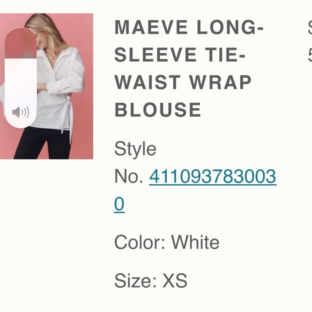 Maeve Elegant White Wrap Blouse